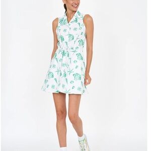 Byrdie Golf Sleeveless Hayden Dress Size S Coral Mini Button Tie Dress NWT